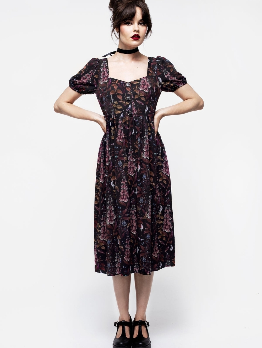 NWT Disturbia Foxglove Button Detail Midi Dress
